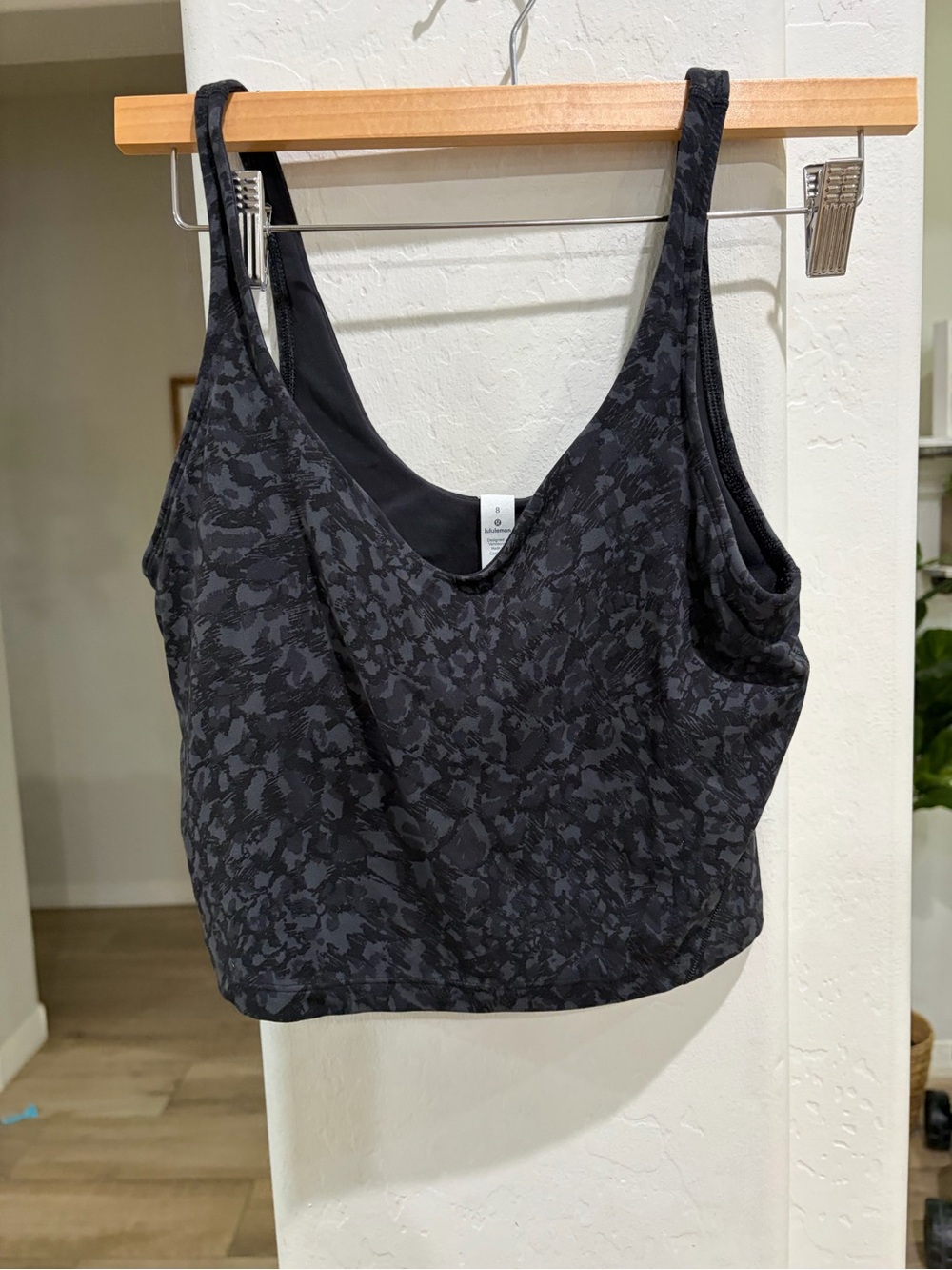 lululemon athletica Black Charcoal Printed Tank Top